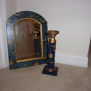 MIRROR AND CANDLESTICK SET